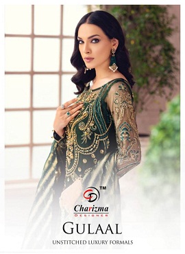 Charizma Gulaal Heavy Embroidered Designer Net Pakistani Suits Wholesaler
